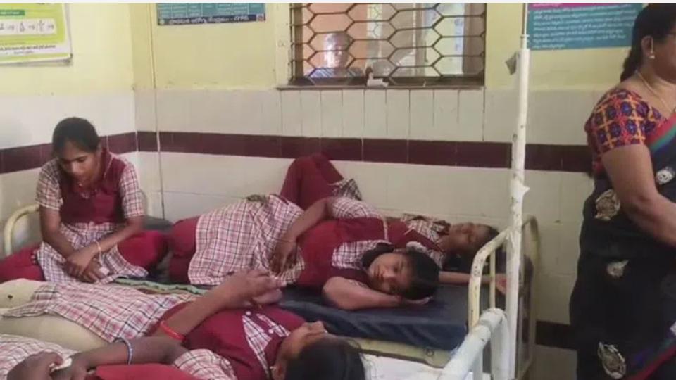 Video of 22 students, 3 teachers fall ill after breakfast at KGBV in Medak