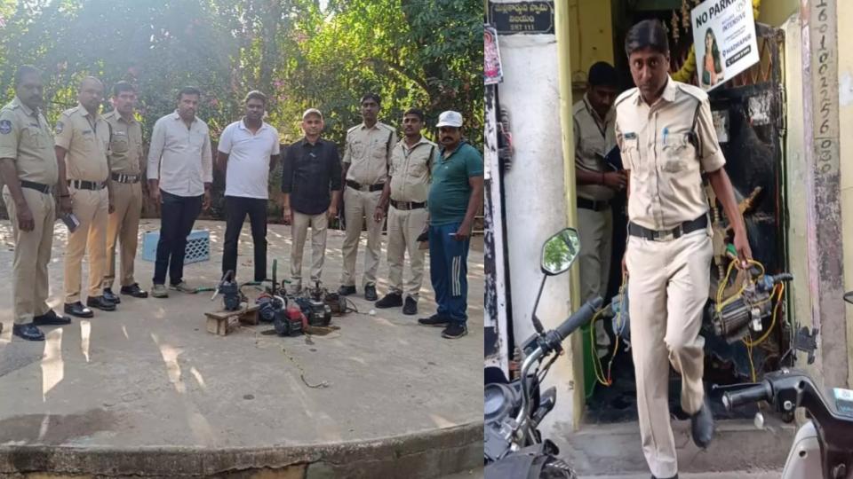 Vigilance Officials Seize Motors Used to Draw Water Illegally in SR Nagar
