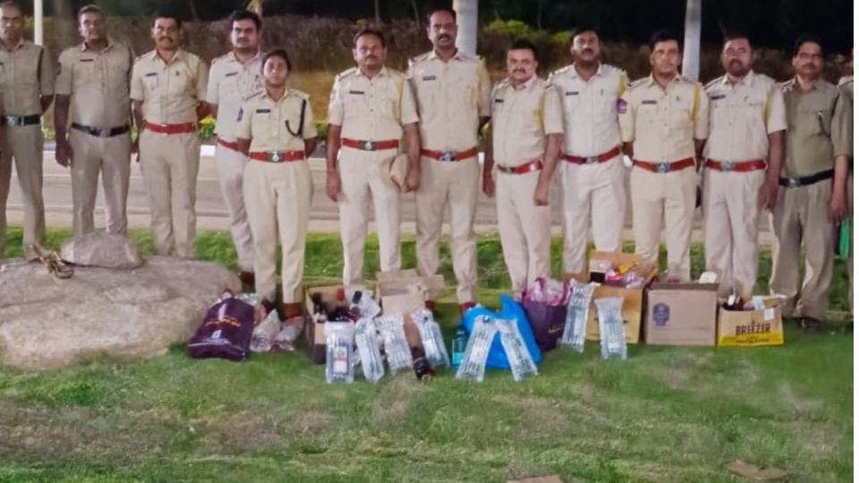 58 liquor bottles seized during inspection at Shamshabad Airport