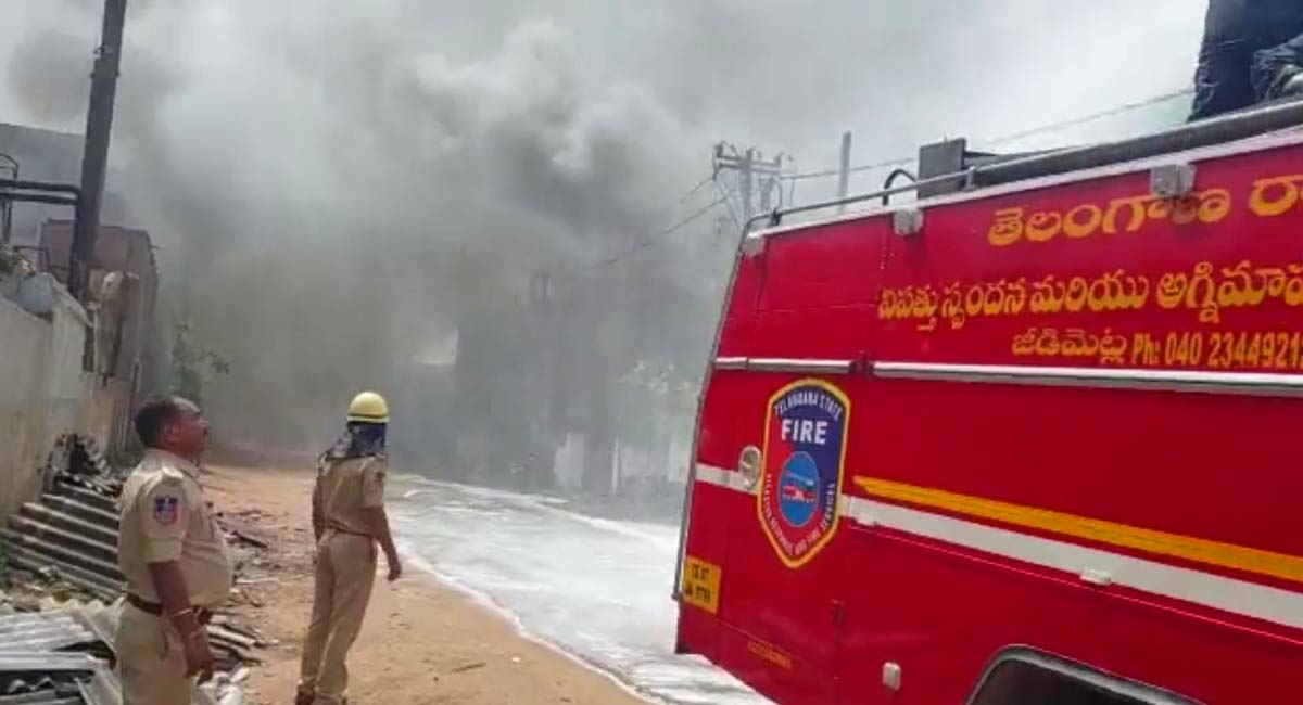 Fire at industrial unit in Mailadevarapally