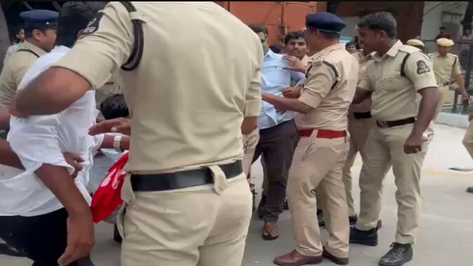 Students protest at CM Revanth Reddy residence in Hyderabad, several detained