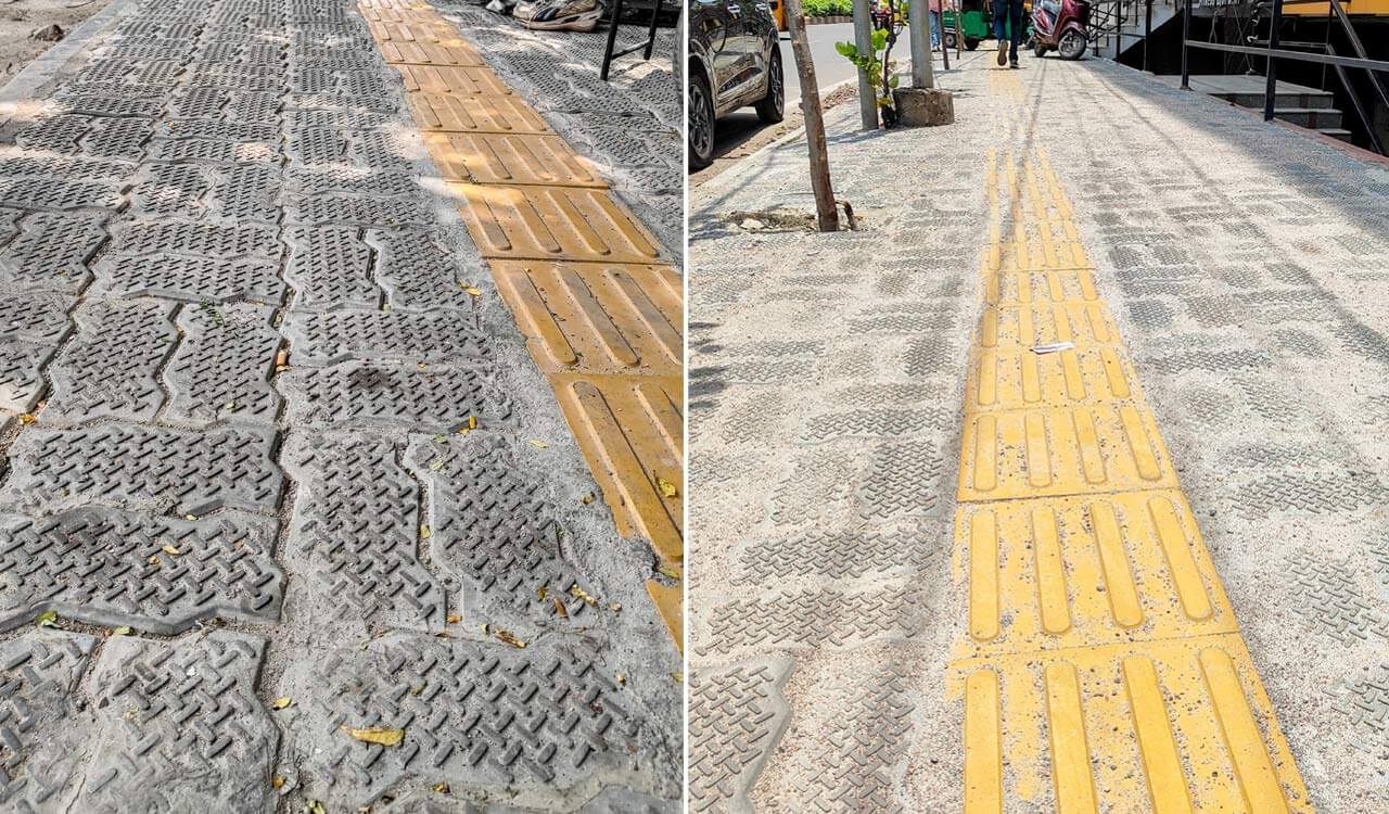 Hyderabad gets first footpath made entirely of recycled plastic paver blocks
