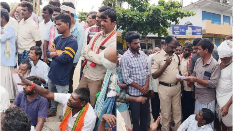 Farmers protest in Pulkal after shop charges more than MRP for urea