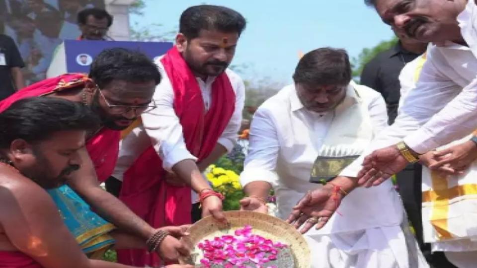 CM Revanth Lays Foundation Stone for Sri Omkareshwara Temple