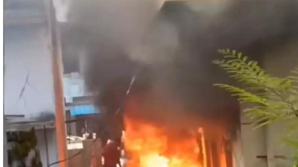 Electric Scooter Catches Fire  in Jagtial 