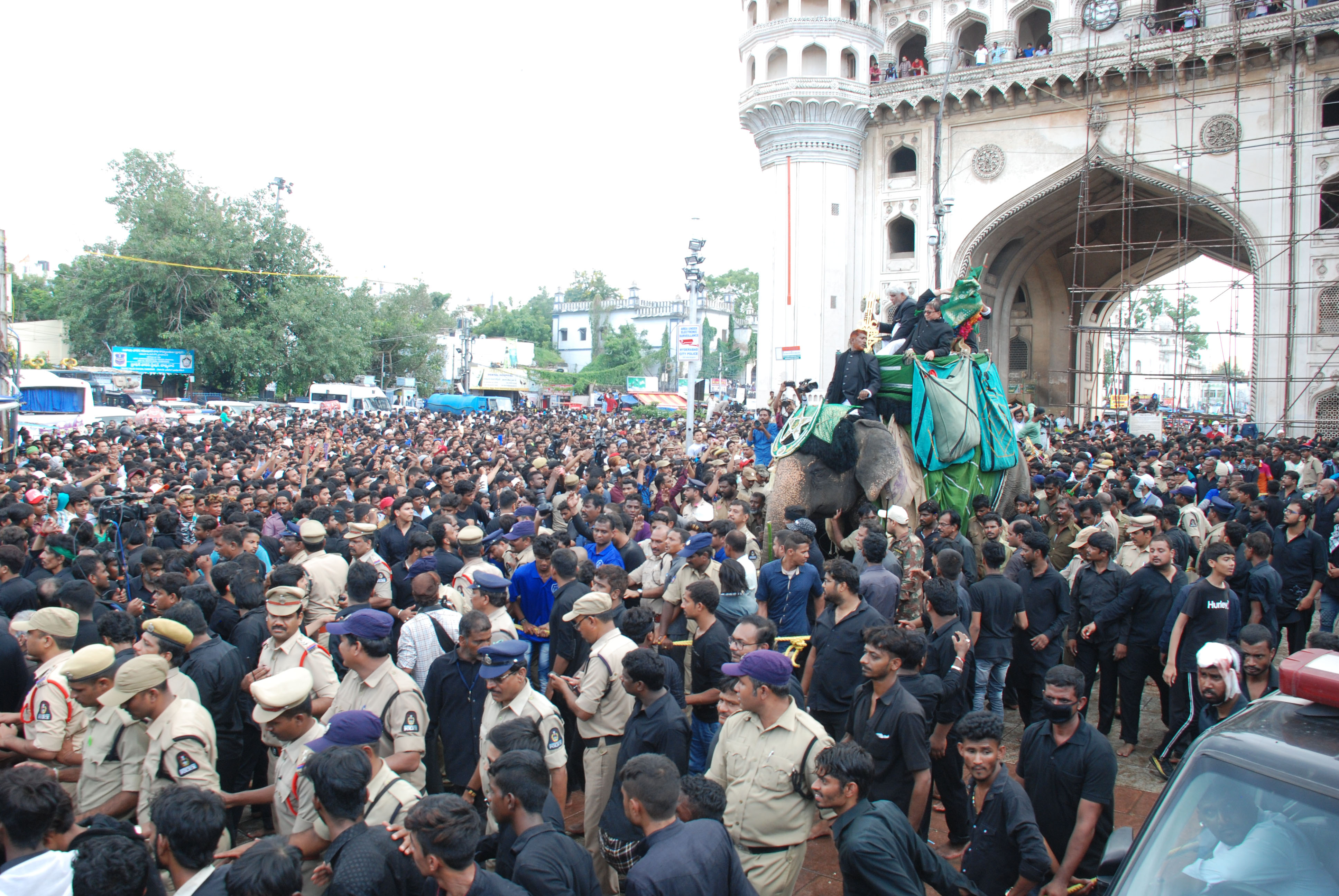 The Bibi ka Alam procession begins in Hyderabad’s Old City.