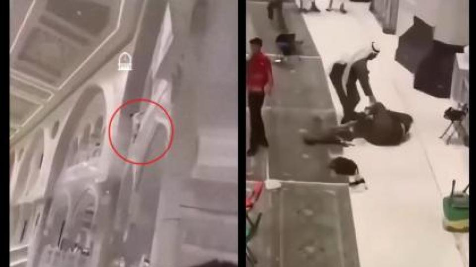 Video of Man attempts suicide at Makkah, security officer injured