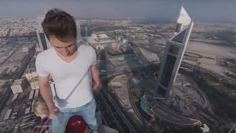360°video:recklessrussiancoupleclimbsdubaitower