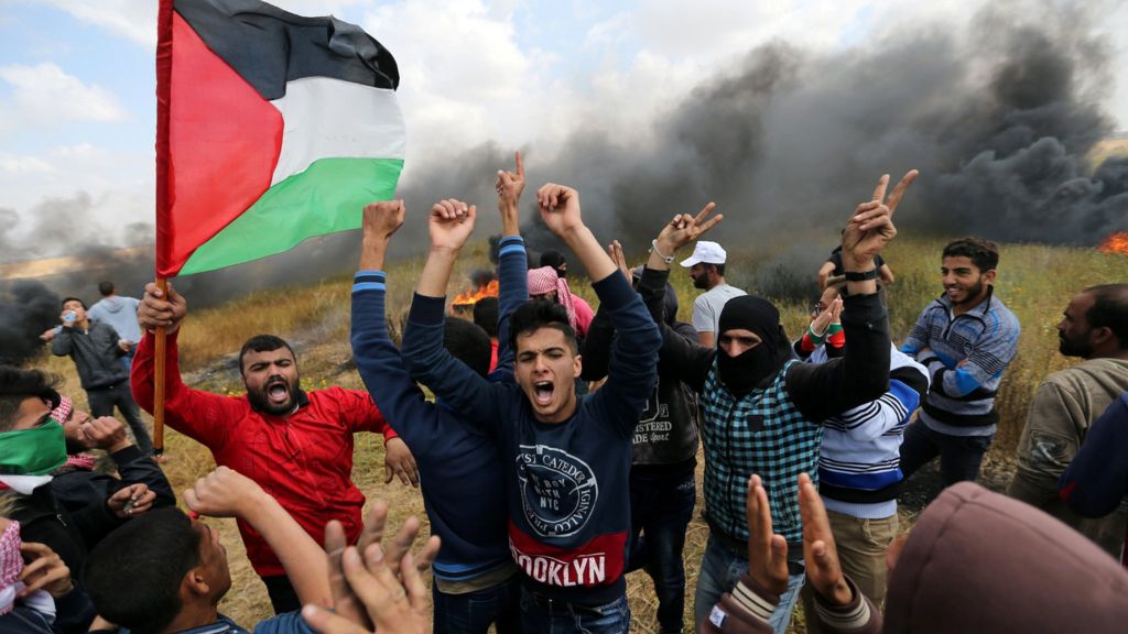 16palestiniansprotesterskilledinclashatgazaisraelborder