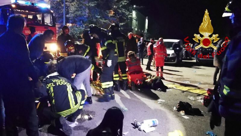 sixpeoplekilled12injuredinstampedeatitaliannightclub:firefighters