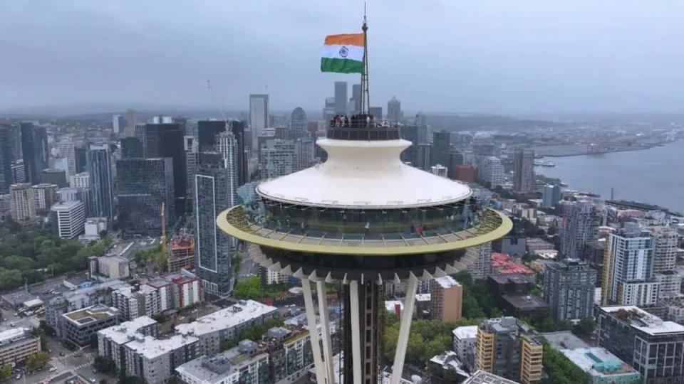 Indian Flag Hoisted On Seattle