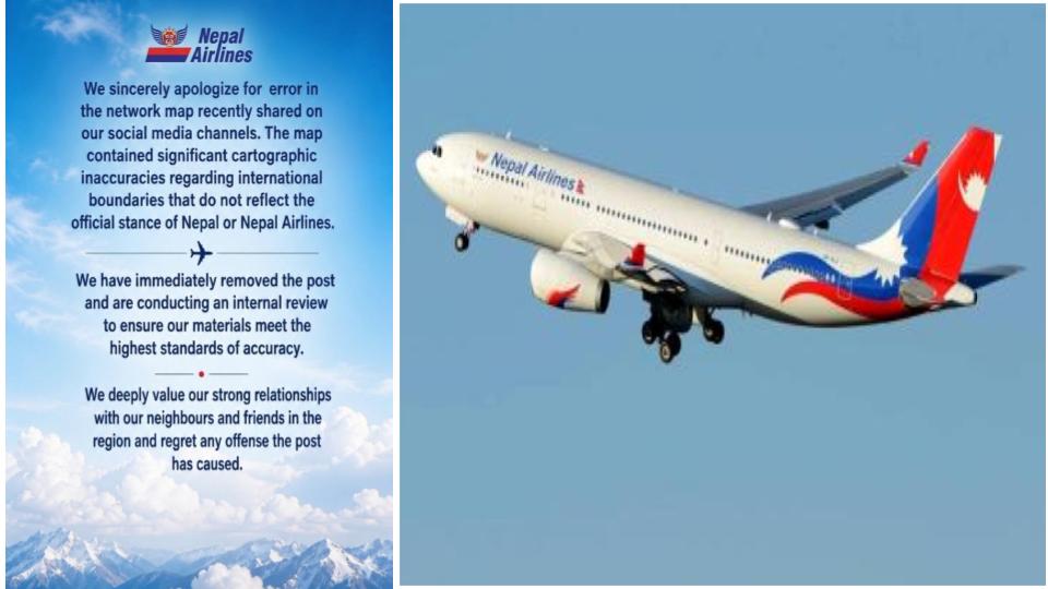 Nepal Airlines Apologises for Showing Jammu and kashmir as Part of Pakistan