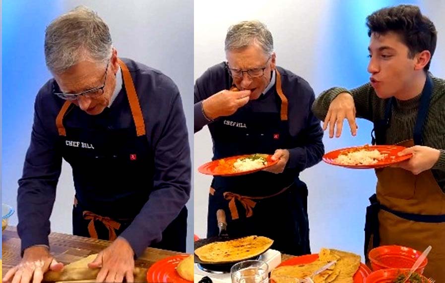  Bill Gates makes a roti with chef Eitan Bernath