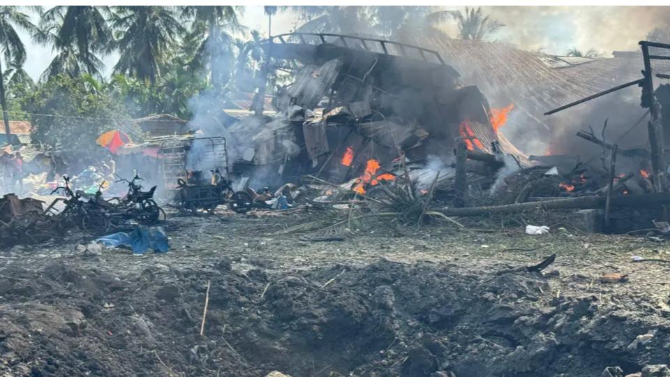Airstrike Near a Market in Myanmar Kills 49 People 