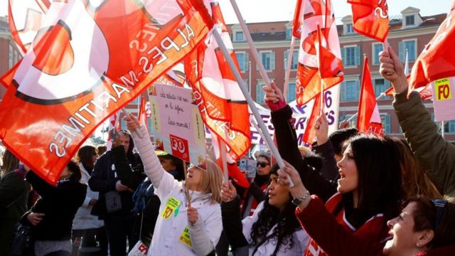 Nationwide strike under way in France against President