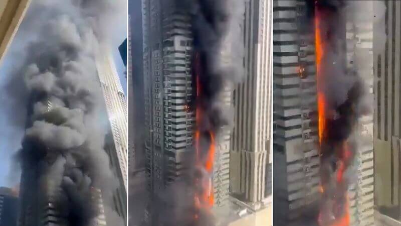 Massive fire broke out in 67-storey Marina Pinnacle, Dubai Marina