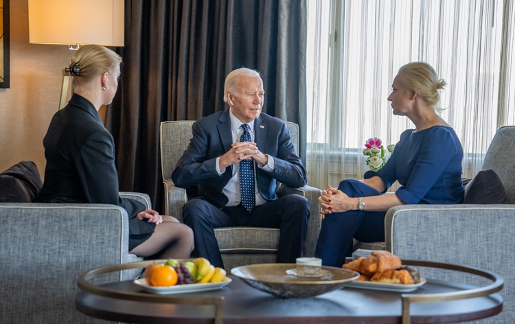 US President Joe Biden meets with wife and daughter of late Russian opposition leader Alexey Navalny in San Francisco