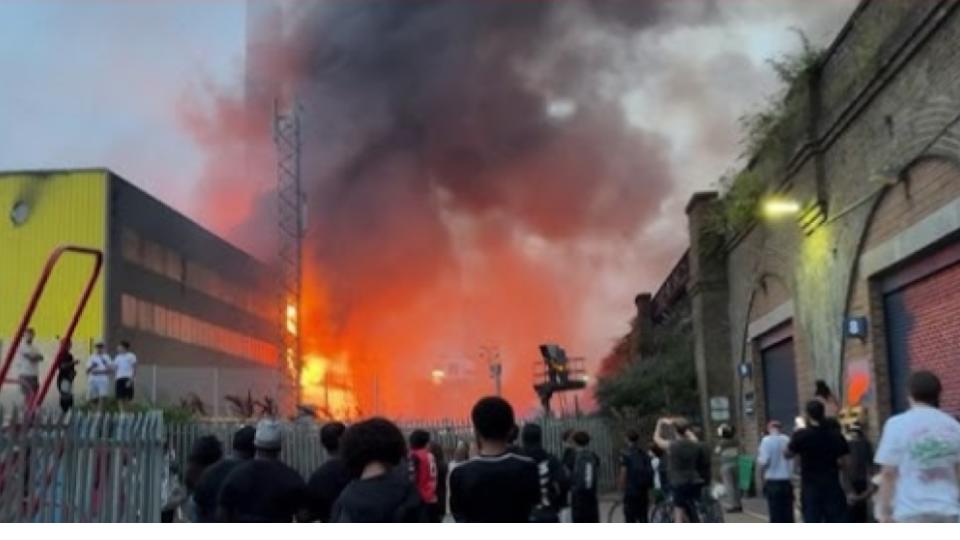 Major Fire Breaks Out At Recycling Facility in London