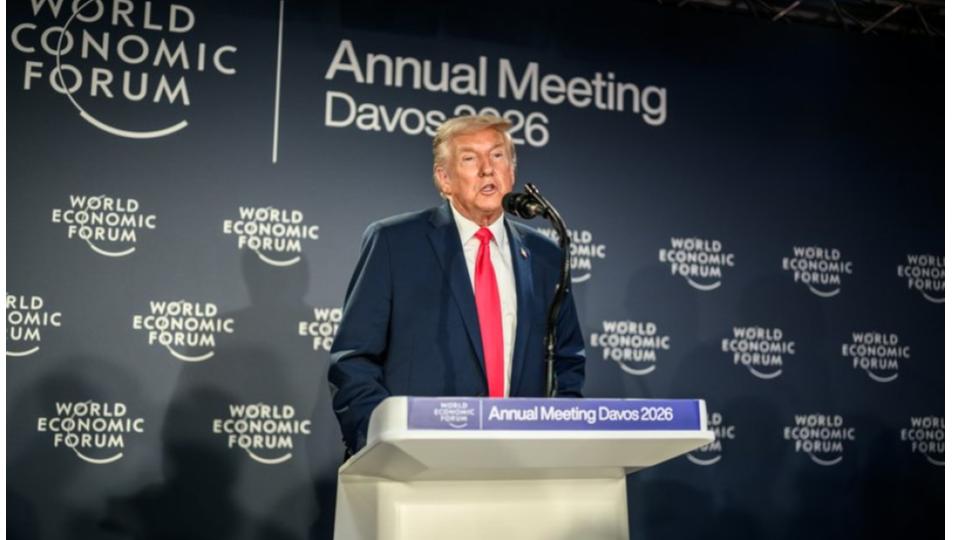 Trump’s jokes, jabs, and ad-libs mark his day one at Davos