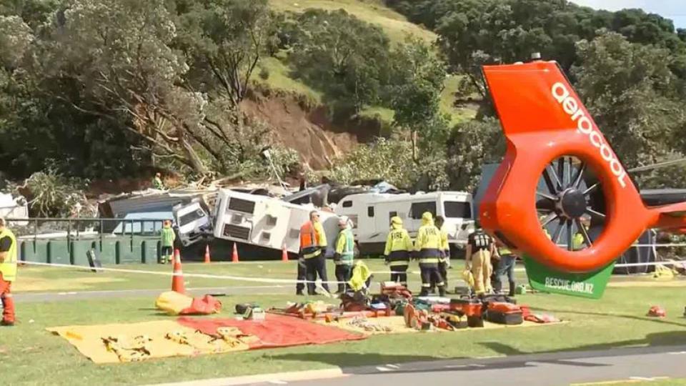 Several missing after landslide hits holiday park in New Zealand