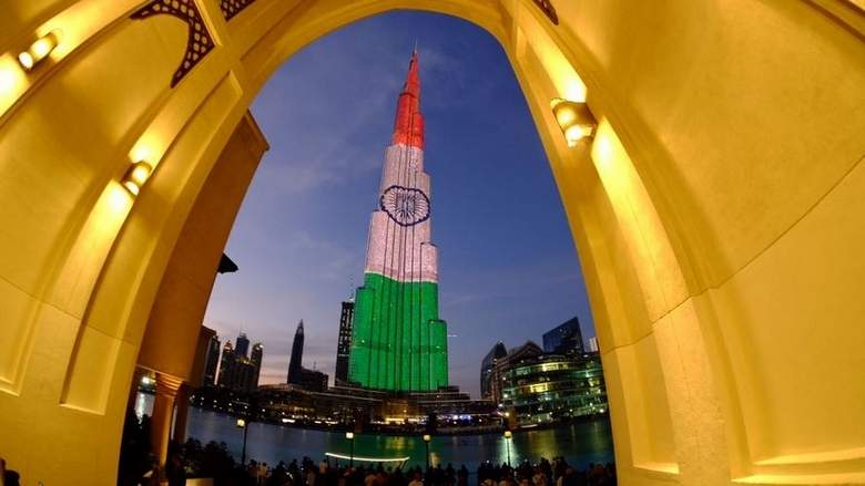 aheadofpmmodisvisittodubaiburjkhalifalitwiththetricolor