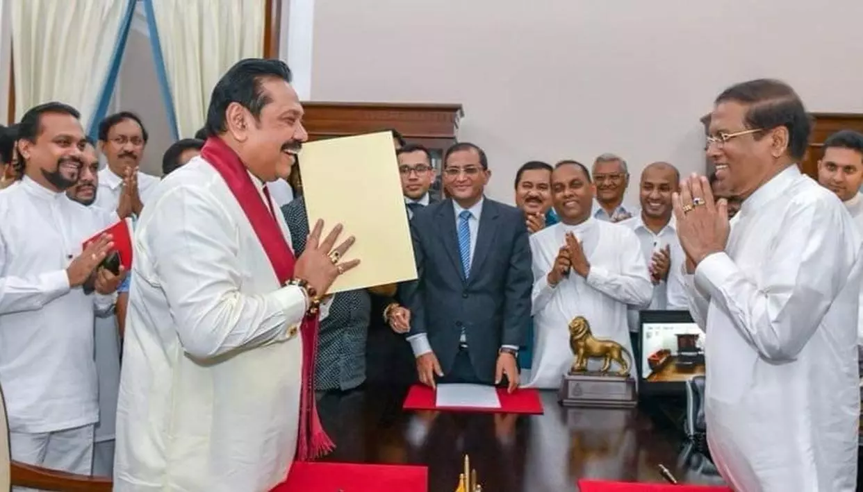 mahindarajapaksasworninassrilankasnewprimeminister