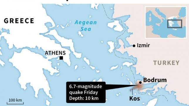 67magnitudeearthquakehitsgreeceturkey;2killed