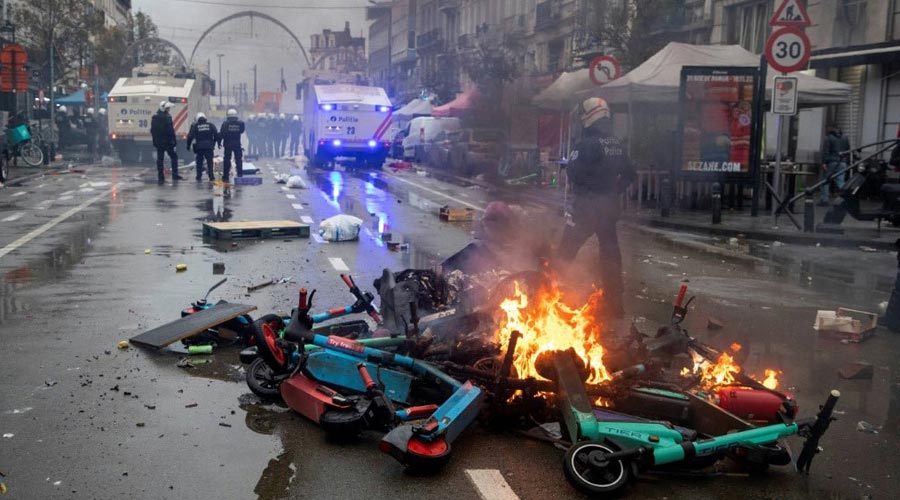 Riots in Belgium after Morocco