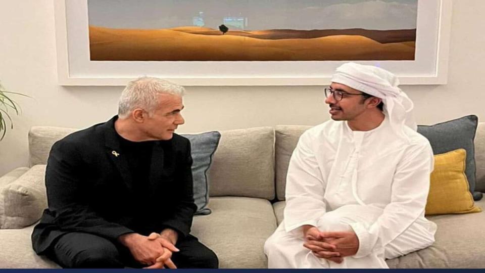 UAE FM and Israel opposition leader meet in Abu Dhabi