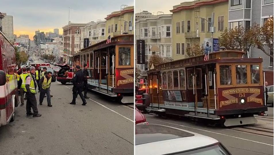 San Francisco cable car stops suddenly, 15 people injured