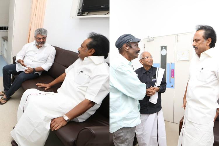 actorsajithandgoundamanivisitkarunanidhiinkauveryhospital