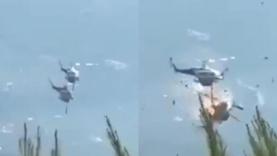 Two Firefighting Helicopters Collide Midair Near Athens
