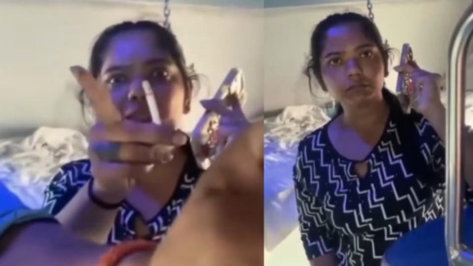 Video of Woman caught smoking in an Ac coach of Train