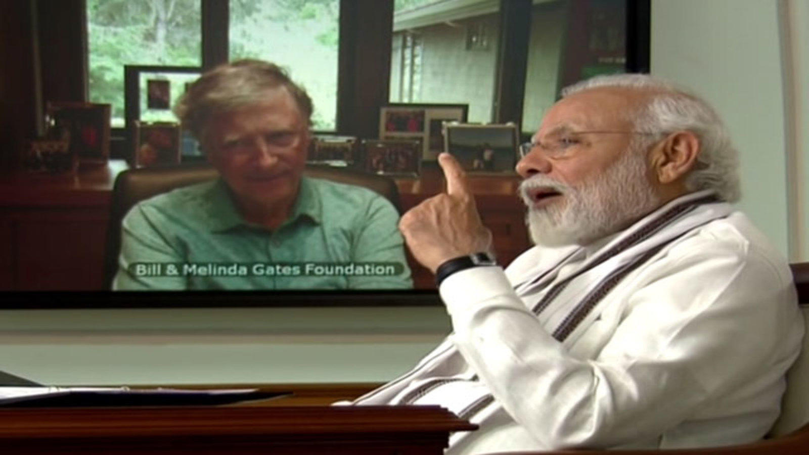 pmmodiinteractswithbillgatesviavideoconference