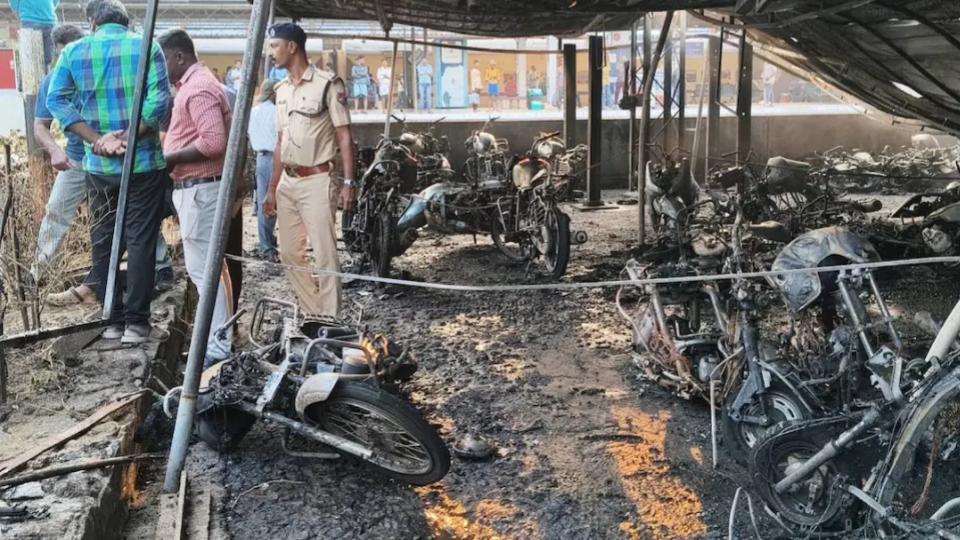 Over 500 Two-Wheelers Gutted in Fire at Thrissur Railway Station