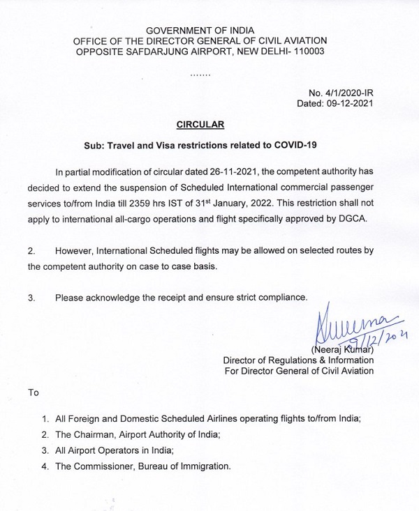 indiaextendssuspensionofscheduledforeignflightstilljanuary31amidomicronthreat