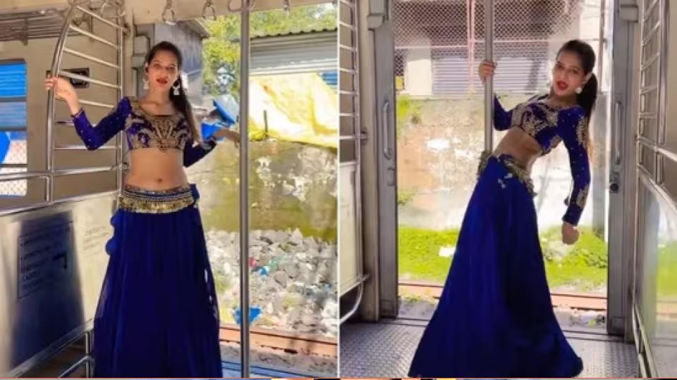 Woman performs belly dance inside moving train in Mumbai