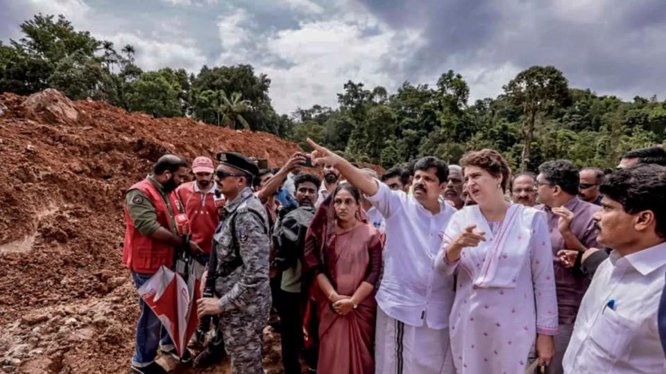 Congress MP Priyanka Gandhi Vadra Visits Wayanad Landslide Site