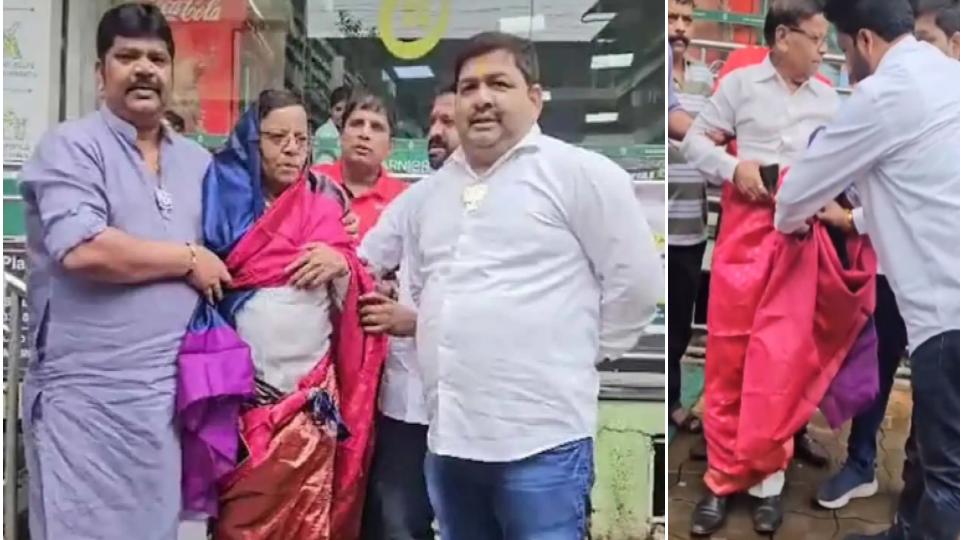 Video of BJP workers force Congress leader to wear saree over morphed PM Modi post