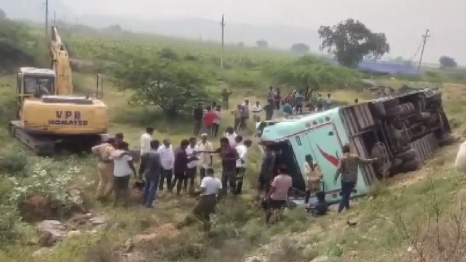 APSRTC Bus Overturns in Prakasam, 40 Passengers Injured