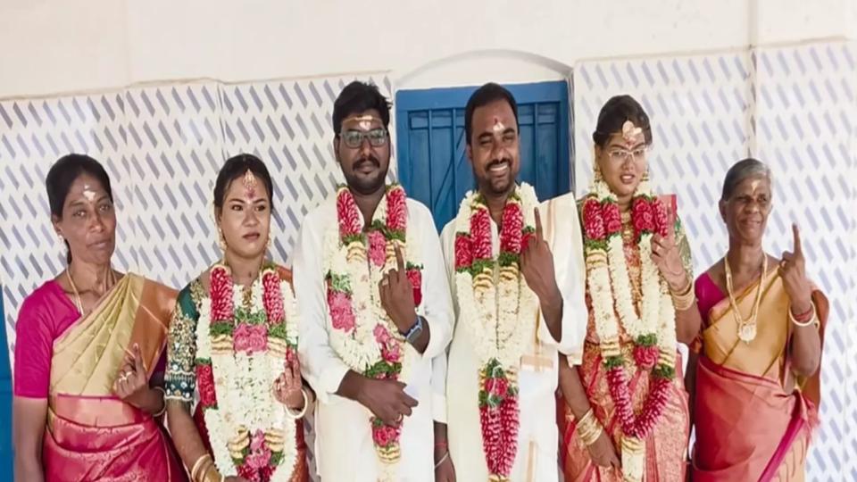Newlywed Couples Cast Vote After Wedding In Ramanathapuram