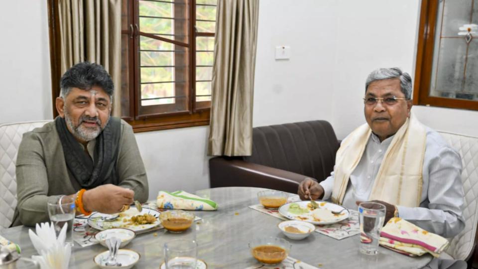 Deputy CM Shivakumar at CM Siddaramaiah