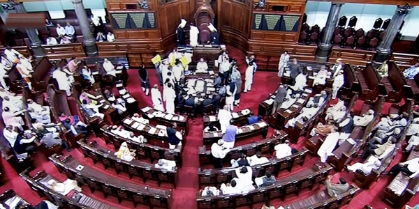 rajyasabhaadjournedforthedayfollowingprotests