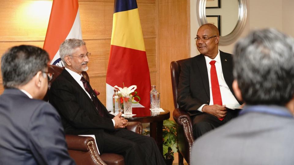 Jaishankar Calls On Seychelles President Dr Patrick In New Delhi
