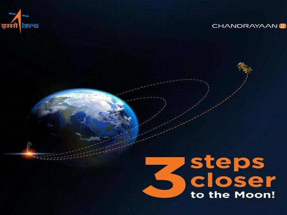 chandrayaan2now3stepsclosertomoon:isro