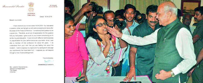tngovernorapologisesforpattingwomanjournalistlakshmisubramanian