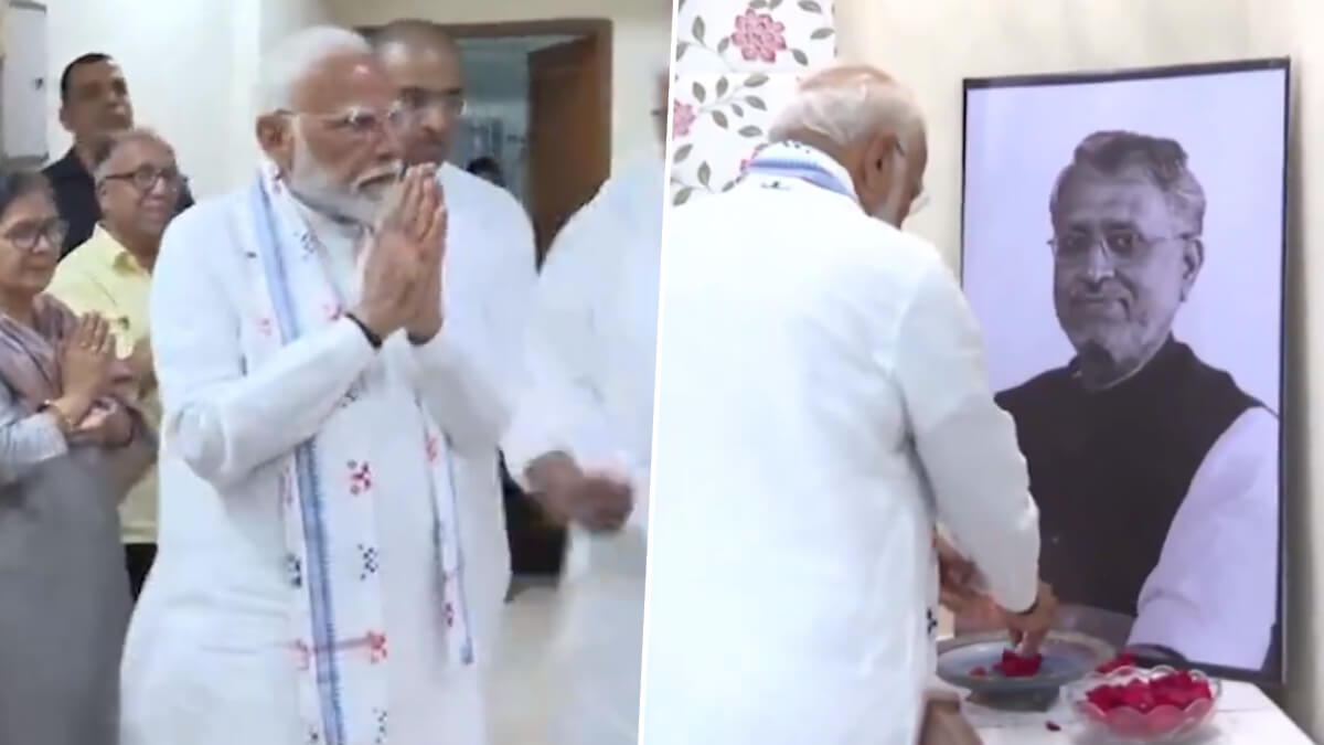 PM Modi pays tributes to Sushil Kumar Modi at his residence in Patna