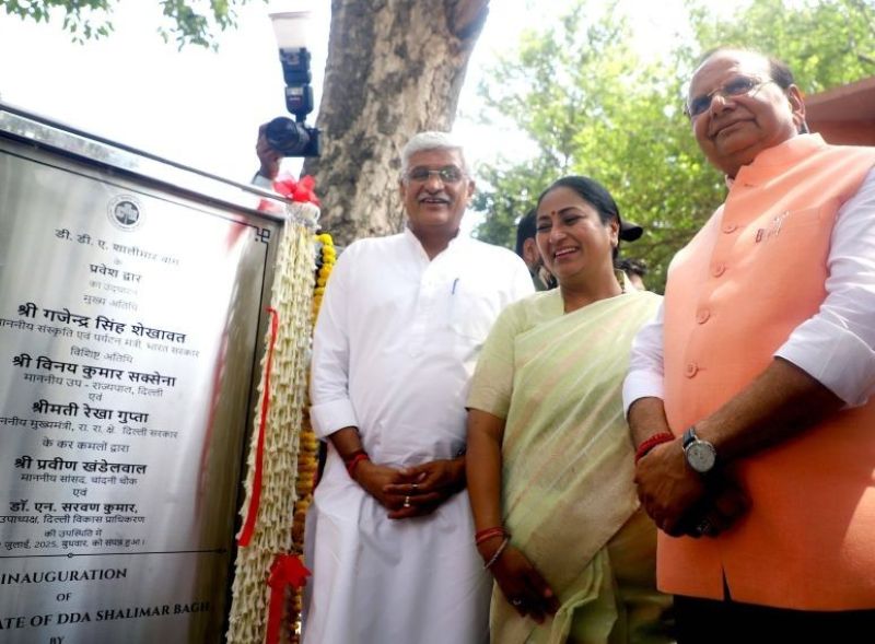 Union Minister Shekhawat unveils restored Sheesh Mahal at DDA Shalimar Bagh