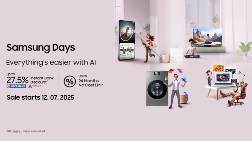 Samsung Days Sale begins on July 12 with exclusive AI-powered deals