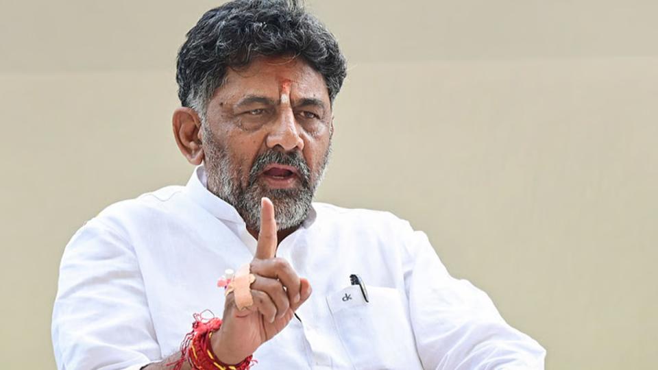 Shivakumar Stages Sit-In, Demands FIR 